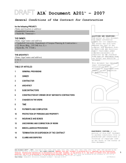 A201-2007 - General Conditions of the Contract for Construction