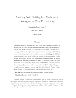 Limiting Profit Shifting in a Model with Heterogeneous Firm