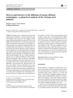 Drivers and barriers to the diffusion of energy