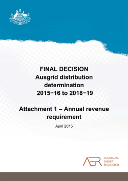 Annual revenue requirement - Australian Energy Regulator