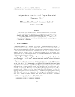 Independence Number And Degree Bounded Spanning Tree*