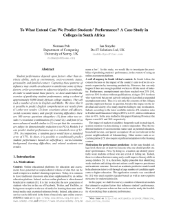 To What Extend Can We Predict Students` Performance? A Case