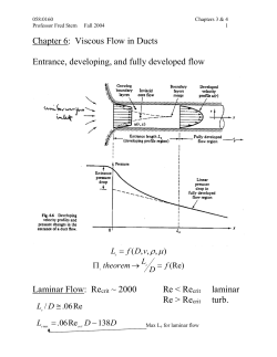 Chapter 6: Viscous Flow in Ducts