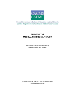 Guide to the Medical School Self-Study