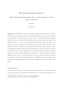 Figure 2: Tobacco yields on European farms in Nyasaland and