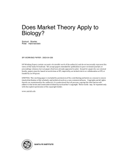 Does Market Theory Apply to Biology?