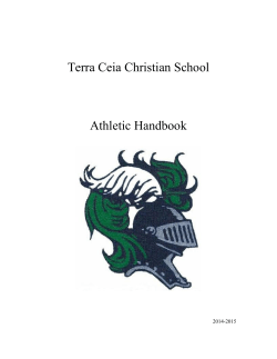 Coaches` Handbook - Terra Ceia Christian School