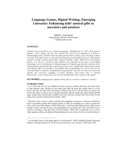 Language Games, Digital Writing, Emerging Literacies