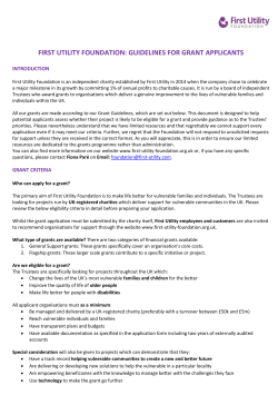 first utility foundation: guidelines for grant applicants