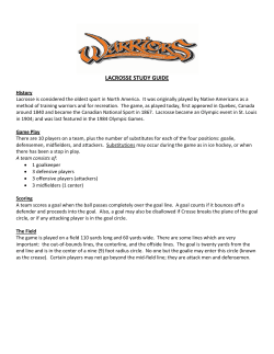 LACROSSE STUDY GUIDE
