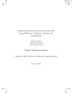 Applied Stochastic Processes and Control for Jump