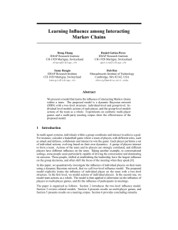 Learning Influence among Interacting Markov Chains