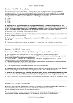 Process Costing Assume 550 units were worked on during a period