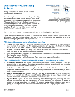 Alternatives to Guardianship