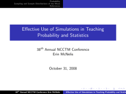 Effective Use of Simulations in Teaching Probability and
