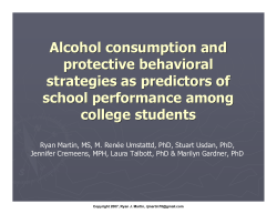 Alcohol consumption and protective behavioral strategies as