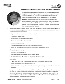 Community-Building Activities for Staff Members