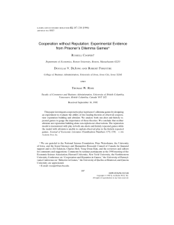 Cooperation without Reputation: Experimental