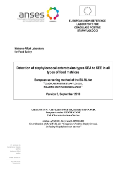 Detection of staphylococcal enterotoxins types