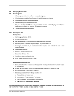 1.0 Emergency Response Plan 1.1 Fire Emergencies &bull; A