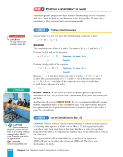 Finding a Counterexample Use of Contradiction in Real
