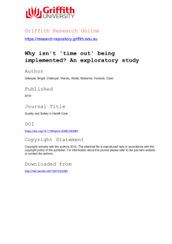 time out - Griffith Research Online