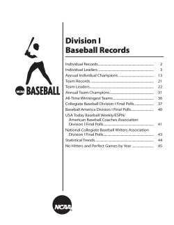 Division I Baseball Records