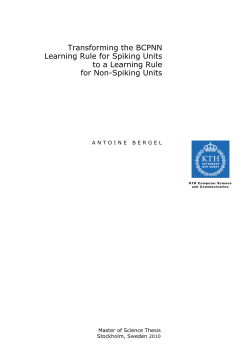 Transforming the BCPNN Learning Rule for Spiking - CSC