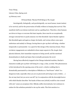 Tracy Chung Literary Cities, Spring 2016 23 February 2016 Of