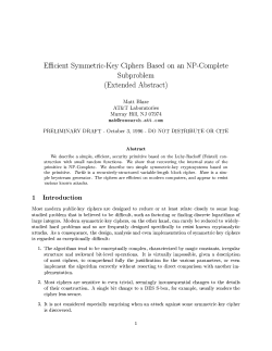 Efficient Symmetric-Key Ciphers Based on an NP