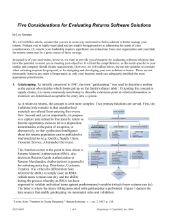 Five Considerations for Evaluating Returns Software Solutions