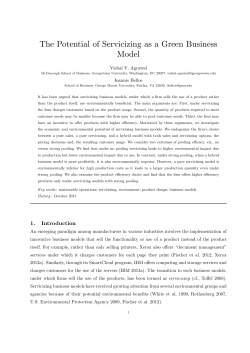 The Potential of Servicizing as a Green Business Model