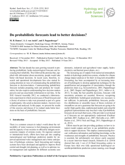 Do probabilistic forecasts lead to better decisions?