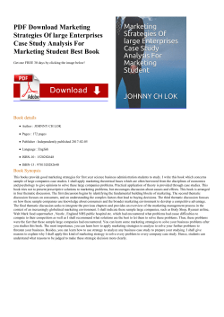 PDF Marketing Strategies Of large