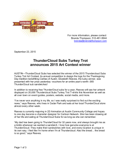 09-23-2015 ThunderCloud reveals 2015 Turkey Trot Art Contest