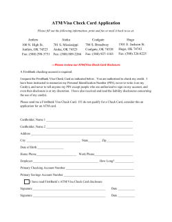 ATM/Visa Check Card Application