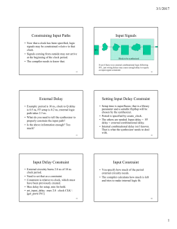 Constraining Input Paths Input Signals External Delay Setting Input