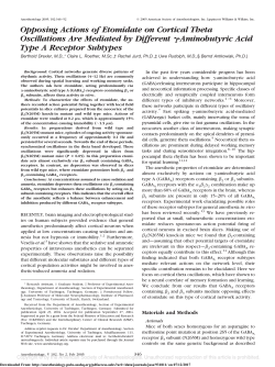 Opposing Actions of Etomidate on Cortical Theta