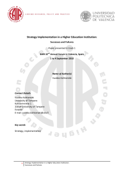 Strategy Implementation in a Higher Education Institution