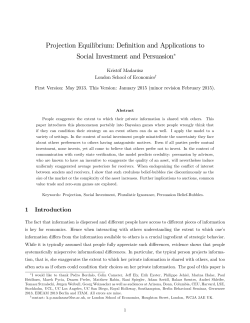 Projection Equilibrium: Definition and Applications - STICERD