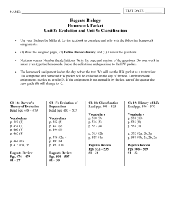 Evolution and Classification Review