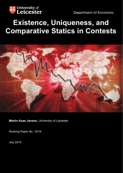 Existence, Uniqueness, and Comparative Statics in Contests