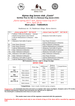 Alytus dog lovers club &bdquo;Canis&ldquo; Invites You to the 2 x National Dog