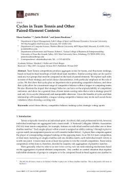 Cycles in Team Tennis and Other Paired-Element Contests