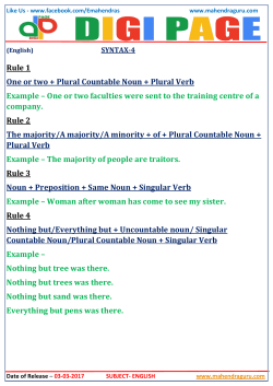 Rule 1 One or two + Plural Countable Noun + Plural Verb Example