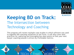 How to Implement a BD Intensive - Legal Marketing Technology