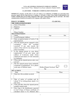 Claim Form WC Tata AIG - Saumit House Of Insurance