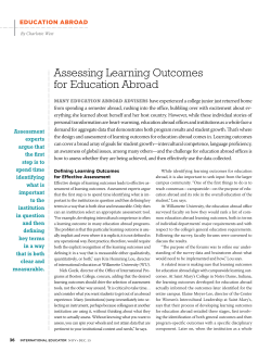 Assessing Learning Outcomes for Education Abroad