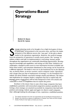 Operations-Based Strategy