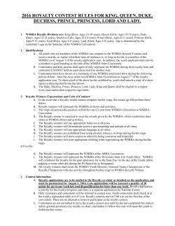 2016 royalty contest rules for king, queen, duke, duchess, prince